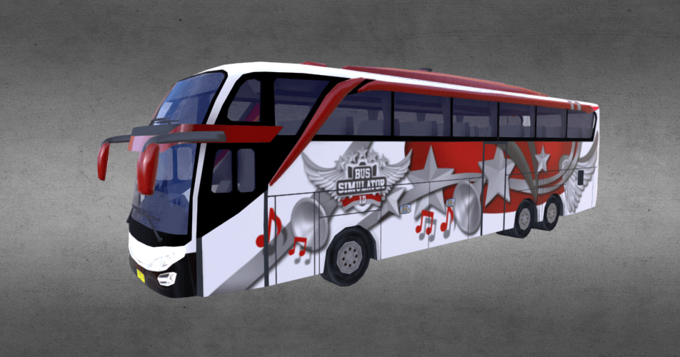 Official BUSSID Livery Red White  Bus Simulator Indonesia